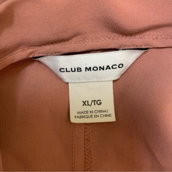 Club Monaco XL Blush Pink Tie Neck Blouse Long Sleeve Minimalist Chic Workwear - Picture 5 of 6